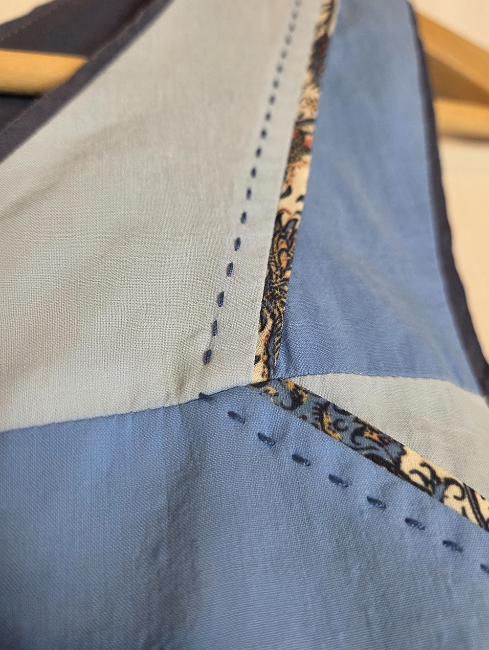 Anthropologie One September Fit And Flare Blue Striped Tank Top Blouse - Picture 5 of 11